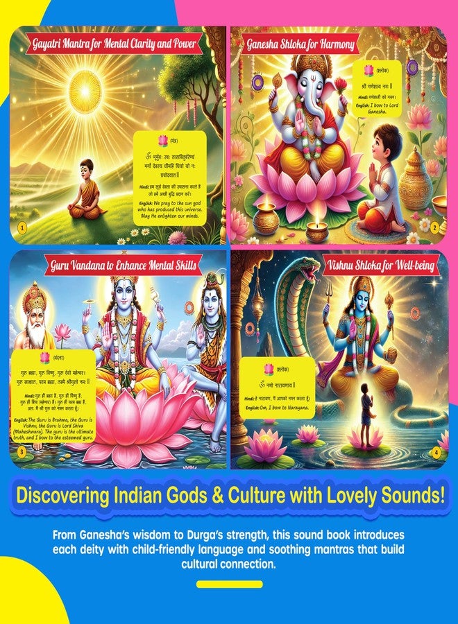 Kiddale’s Shlokas & Mantras Musical Sound Book for Kids | Hindu Gods Learning Book with Audio in Eng & Hindi | Cultural & Spiritual Learning | Ideal Gift for Children 2-7 Years - Image 3
